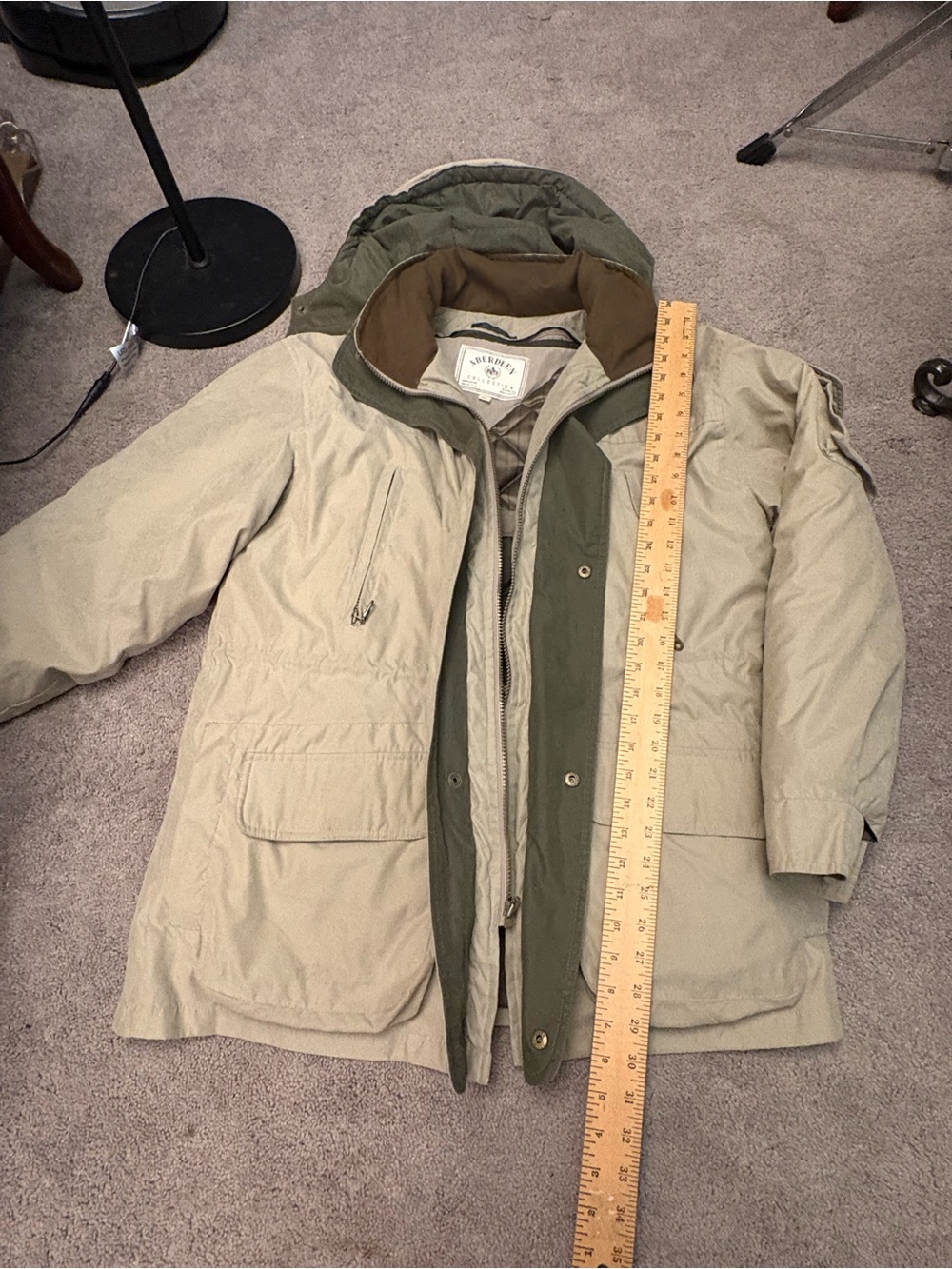 Men's Beige Field Parka with Olive Liner - Heritage Military Style - Picture 1 of 4